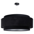 Hanglamp aan een koord DOBLO 1xE27/60W/230V d. 60 cm zwart/zilver