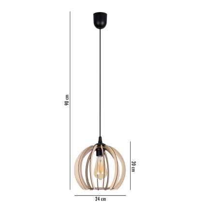 Hanglamp aan een koord DORO 1xE27/60W/230V