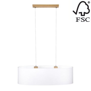 Hanglamp aan een koord DOVE 2xE27/40W/230V eiken - FSC-gecertificeerd