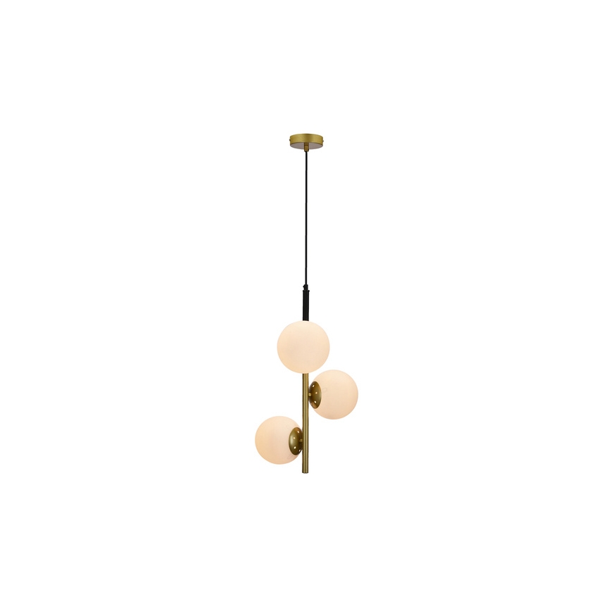Hanglamp aan een koord DUO 3xE14/40W/230V gouden/zwart
