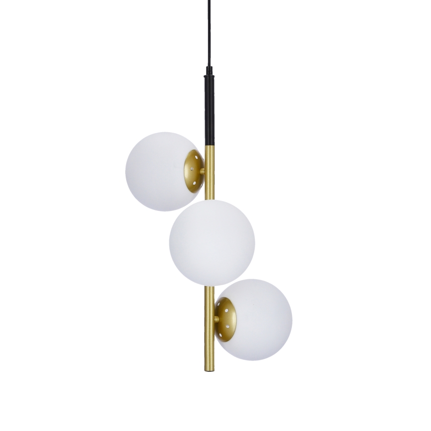 Hanglamp aan een koord DUO 3xE14/40W/230V gouden/zwart
