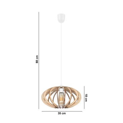 Hanglamp aan een koord EARTH 1xE27/60W/230V wit/beige