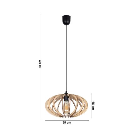 Hanglamp aan een koord EARTH 1xE27/60W/230V zwart/beige