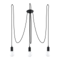 Hanglamp aan een koord EDISON 3 3xE27/60W/230V spin zwart