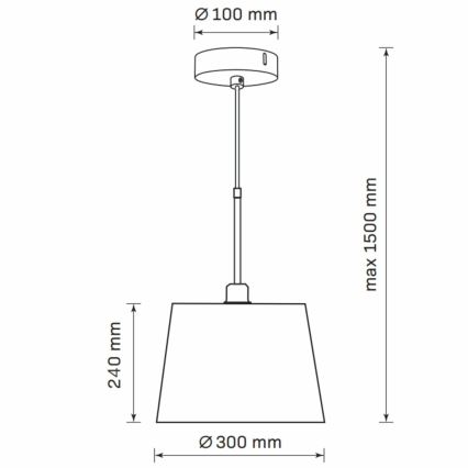 Hanglamp aan een koord ELENA 1xE27/20W/230V wit
