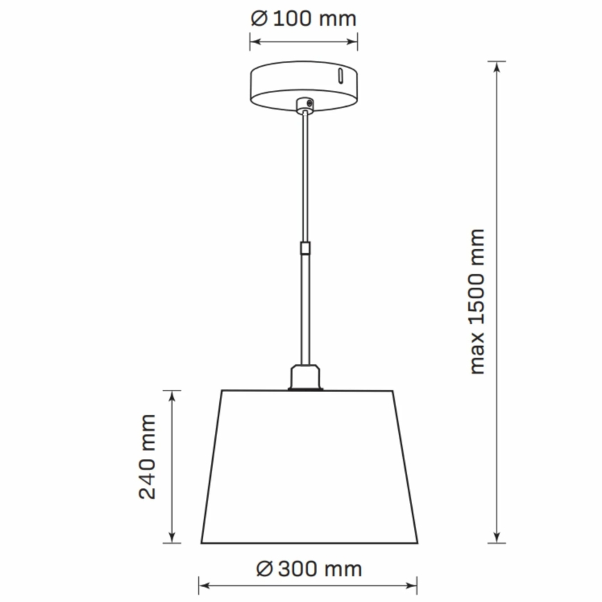 Hanglamp aan een koord ELENA 1xE27/20W/230V wit