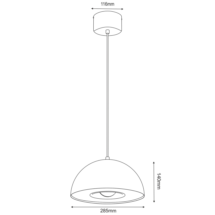 Hanglamp aan een koord ELGUND 1xE27/15W/230V diameter 28,5 cm beige