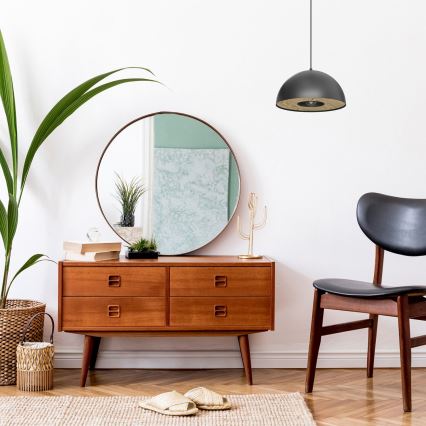 Hanglamp aan een koord ELGUND 1xE27/15W/230V diameter 35 cm zwart
