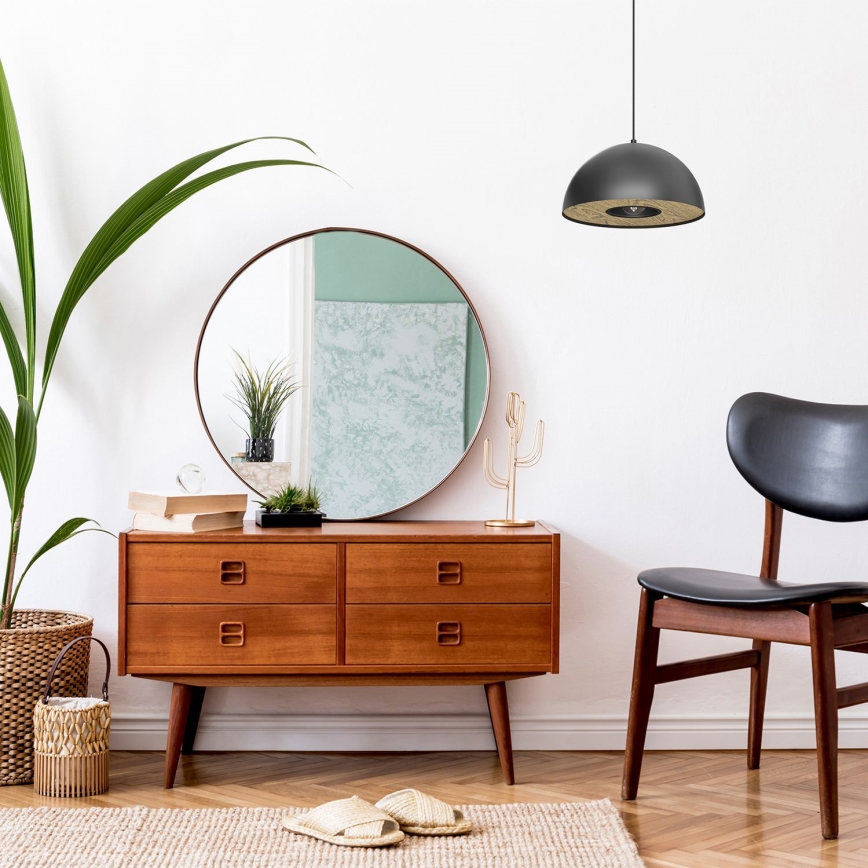 Hanglamp aan een koord ELGUND 1xE27/15W/230V diameter 35 cm zwart