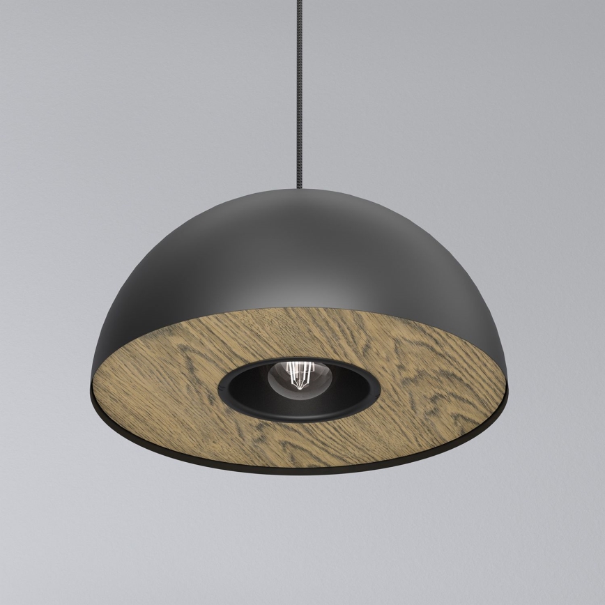 Hanglamp aan een koord ELGUND 1xE27/15W/230V diameter 35 cm zwart