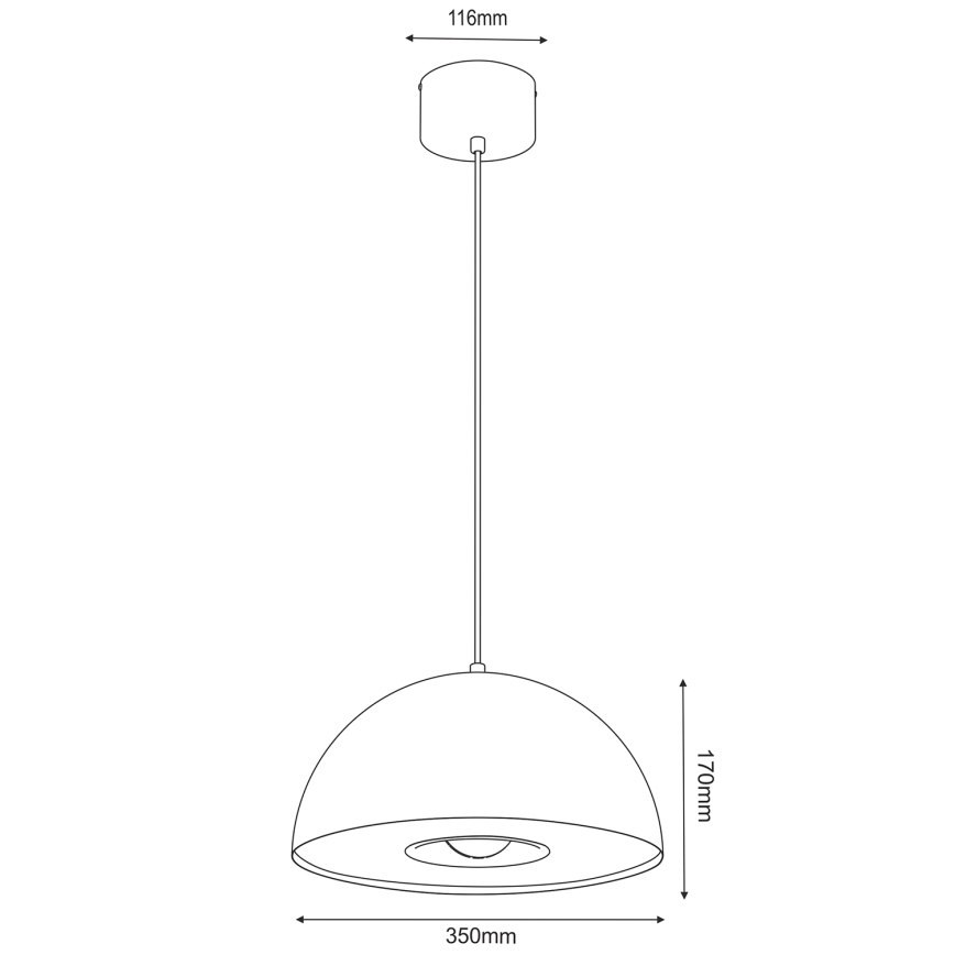 Hanglamp aan een koord ELGUND 1xE27/15W/230V diameter 35 cm zwart