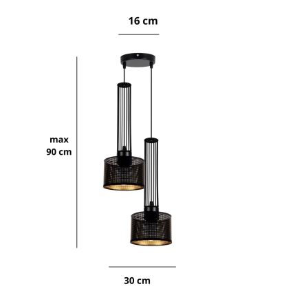 Hanglamp aan een koord ELIS 2xE27/60W/230V diameter 30 cm