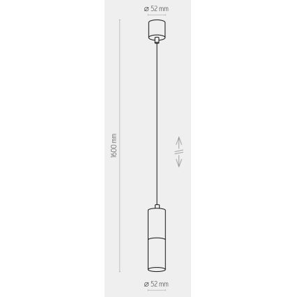 Hanglamp aan een koord ELIT 1xGU10/10W/230V zwart