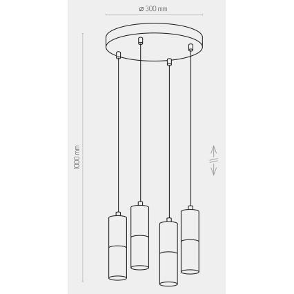 Hanglamp aan een koord ELIT 4xGU10/10W/230V wit