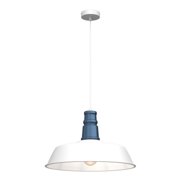 Hanglamp aan een koord ENZO 1xE27/60W/230V wit/blauw