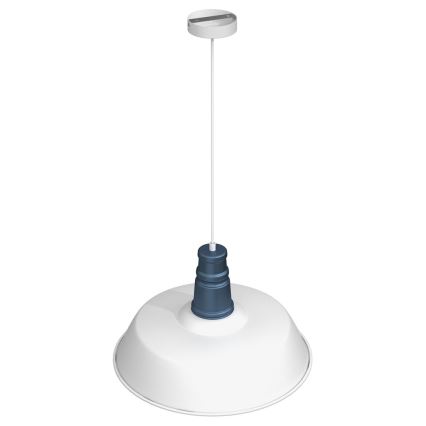 Hanglamp aan een koord ENZO 1xE27/60W/230V wit/blauw