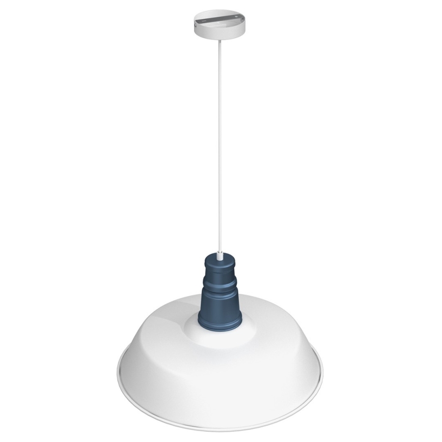 Hanglamp aan een koord ENZO 1xE27/60W/230V wit/blauw