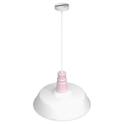 Hanglamp aan een koord ENZO 1xE27/60W/230V wit/roze