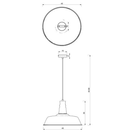 Hanglamp aan een koord ENZO 1xE27/60W/230V wit/roze