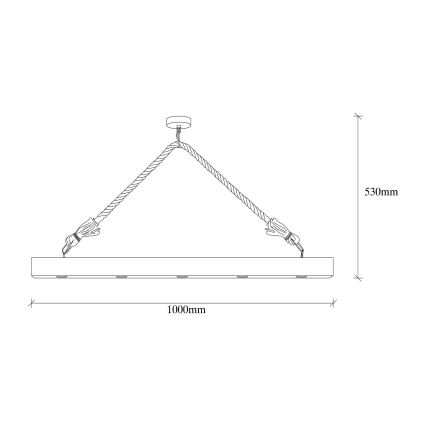 Hanglamp aan een koord EREBOS 5xE27/100W/230V