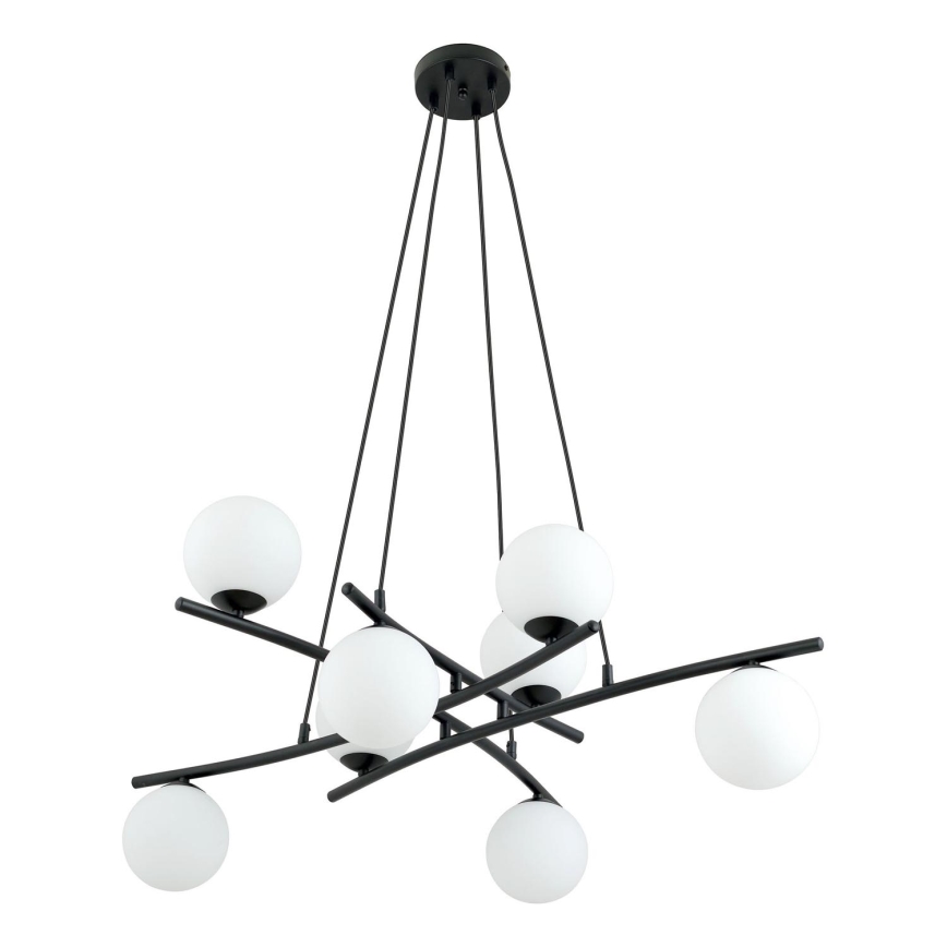 Hanglamp aan een koord ESSA 8xE14/10W/230V zwart/wit