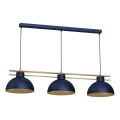 Hanglamp aan een koord ESTATE 3xE27/15W/230V blauw