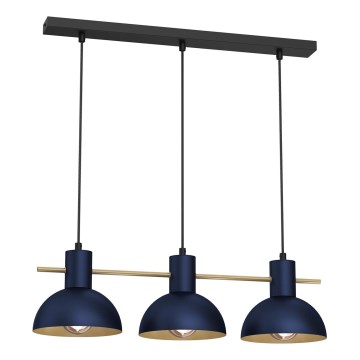 Hanglamp aan een koord ESTATE MINI 3xE27/15W/230V blauw