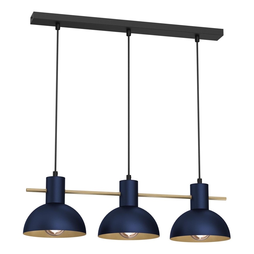 Hanglamp aan een koord ESTATE MINI 3xE27/15W/230V blauw