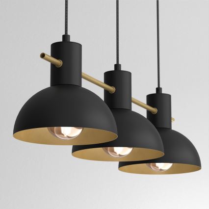 Hanglamp aan een koord ESTATE MINI 3xE27/15W/230V zwart