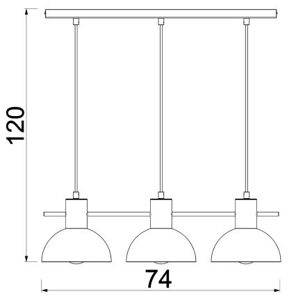 Hanglamp aan een koord ESTATE MINI 3xE27/15W/230V zwart