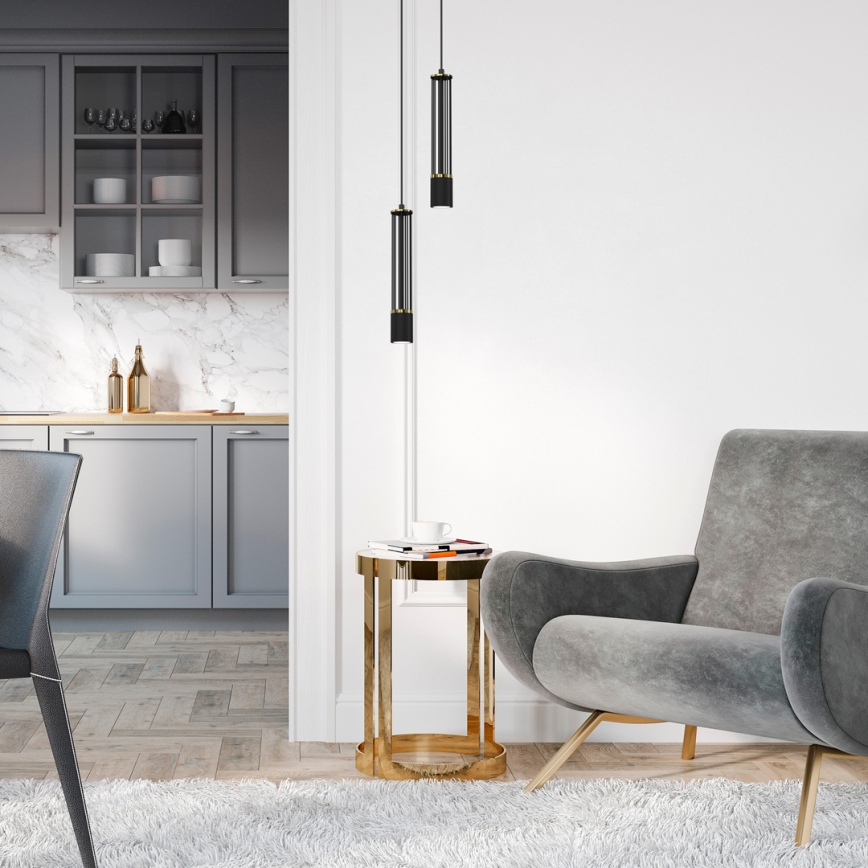 Hanglamp aan een koord ESTILO 1xGU10/40W/230V zwart