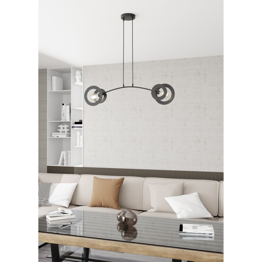 Hanglamp aan een koord EUFORIA 2xE27/15W/230V zwart