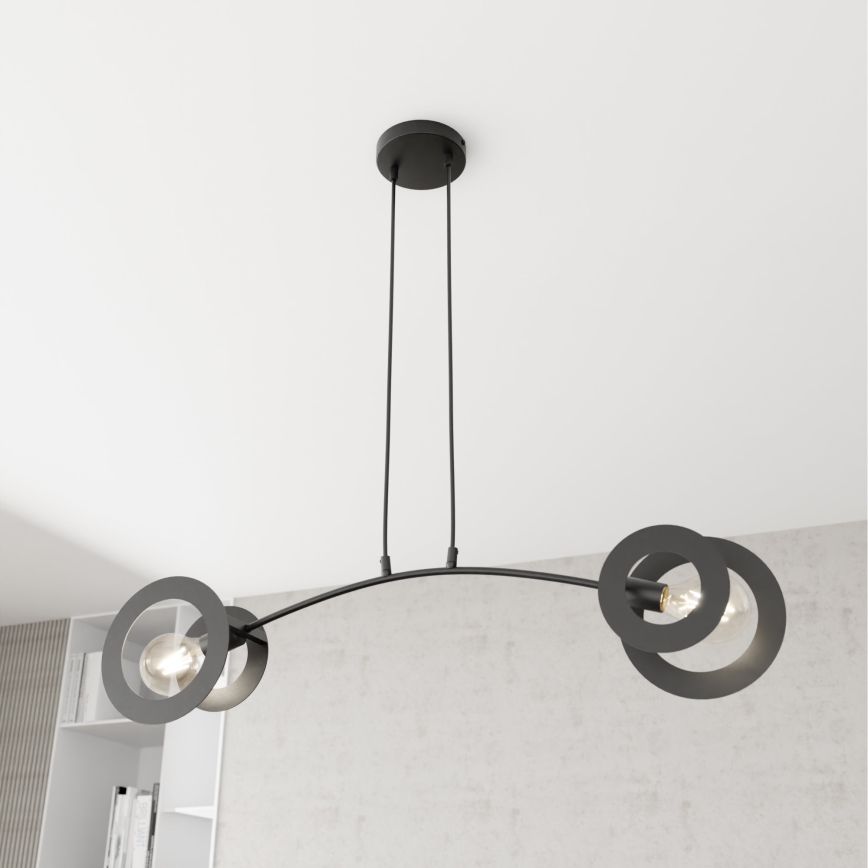 Hanglamp aan een koord EUFORIA 2xE27/15W/230V zwart