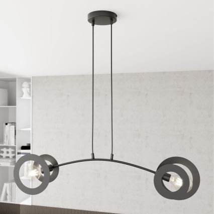 Hanglamp aan een koord EUFORIA 2xE27/15W/230V zwart