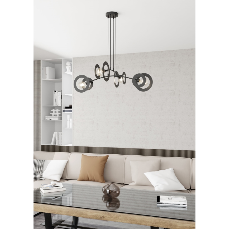 Hanglamp aan een koord EUFORIA 4xE27/15W/230V zwart