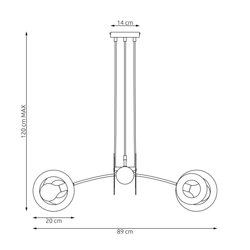 Hanglamp aan een koord EUFORIA 4xE27/15W/230V zwart