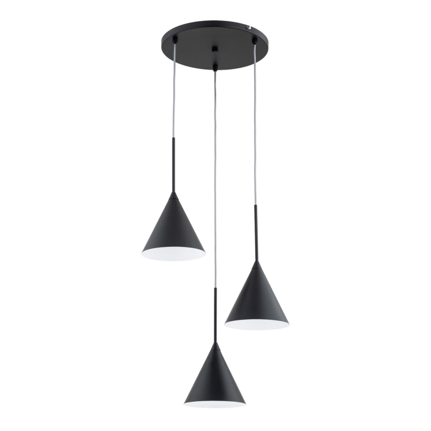 Hanglamp aan een koord FABO 3xE14/10W/230V zwart