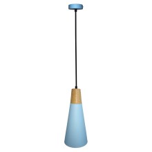 Hanglamp aan een koord FARO 1xE27/40W/230V blauw/beuken