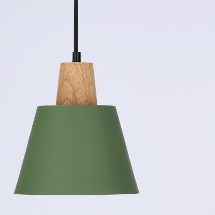 Hanglamp aan een koord FARO 1xE27/40W/230V groen/beuken