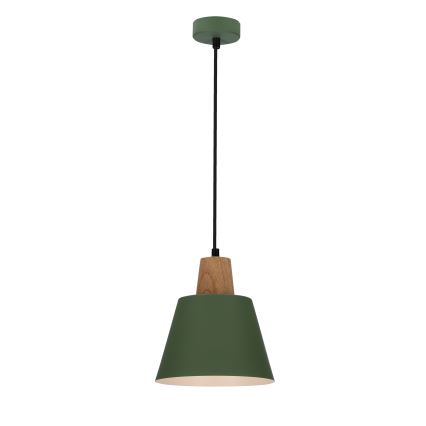 Hanglamp aan een koord FARO 1xE27/40W/230V groen/beuken