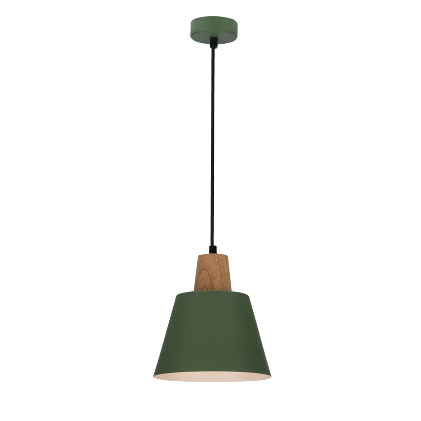 Hanglamp aan een koord FARO 1xE27/40W/230V groen/beuken
