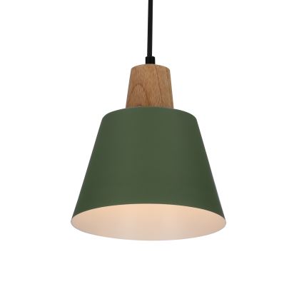 Hanglamp aan een koord FARO 1xE27/40W/230V groen/beuken