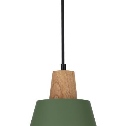 Hanglamp aan een koord FARO 1xE27/40W/230V groen/beuken
