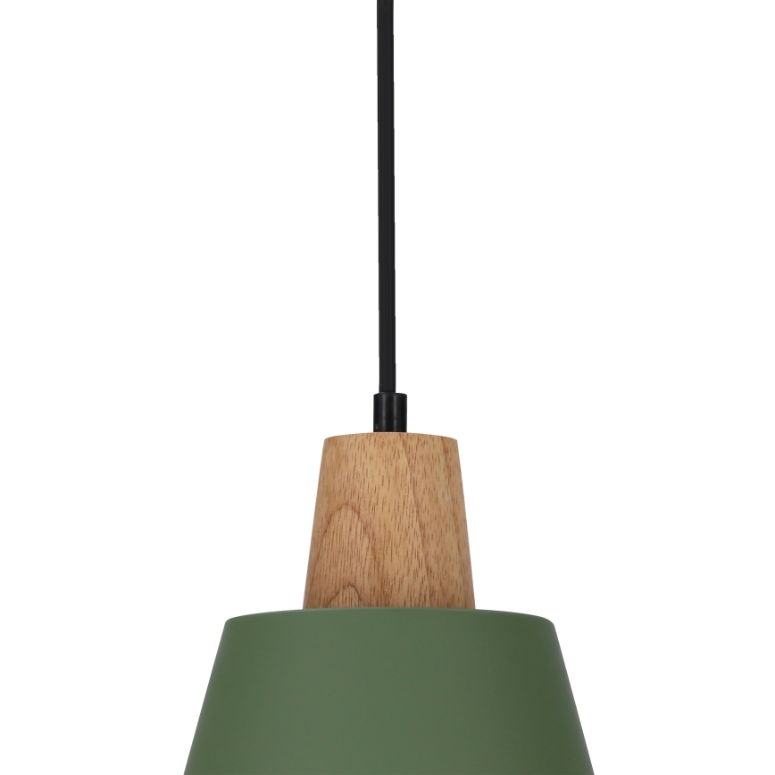 Hanglamp aan een koord FARO 1xE27/40W/230V groen/beuken