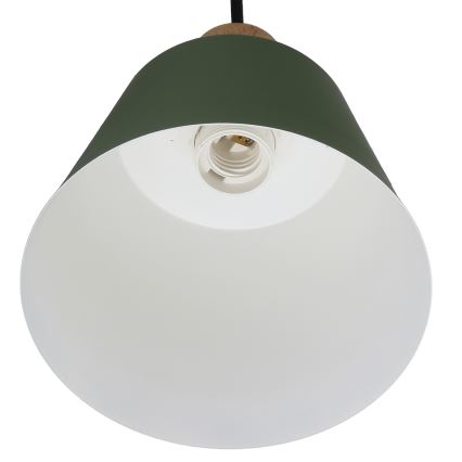 Hanglamp aan een koord FARO 1xE27/40W/230V groen/beuken