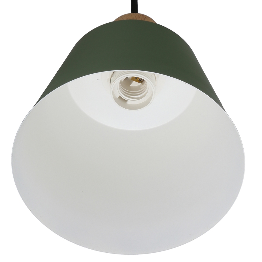 Hanglamp aan een koord FARO 1xE27/40W/230V groen/beuken
