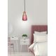 Hanglamp aan een koord FARO 1xE27/40W/230V roze/beuken