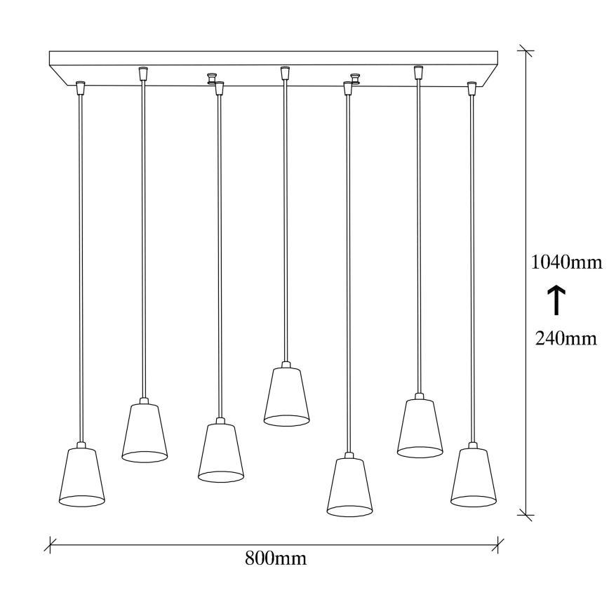 Hanglamp aan een koord FES 7xE27/40W/230V