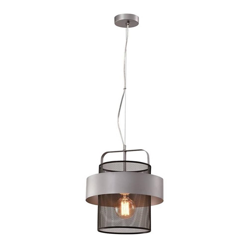 Hanglamp aan een koord FIBA 1xE27/60W/230V zilver/zwart