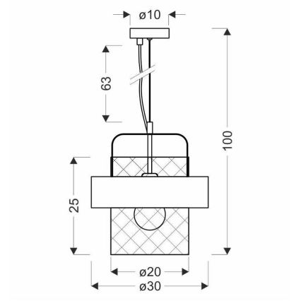 Hanglamp aan een koord FIBA 1xE27/60W/230V zilver/zwart